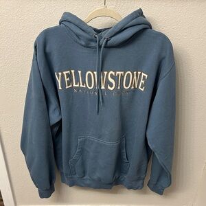 Yellowstone National Park Crewneck Hoodie in Slate Blue